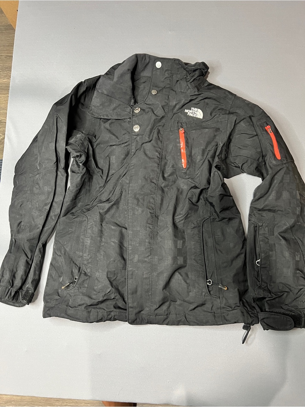 The North Face womens  Black Ski Jacket with Red Zipper Accents